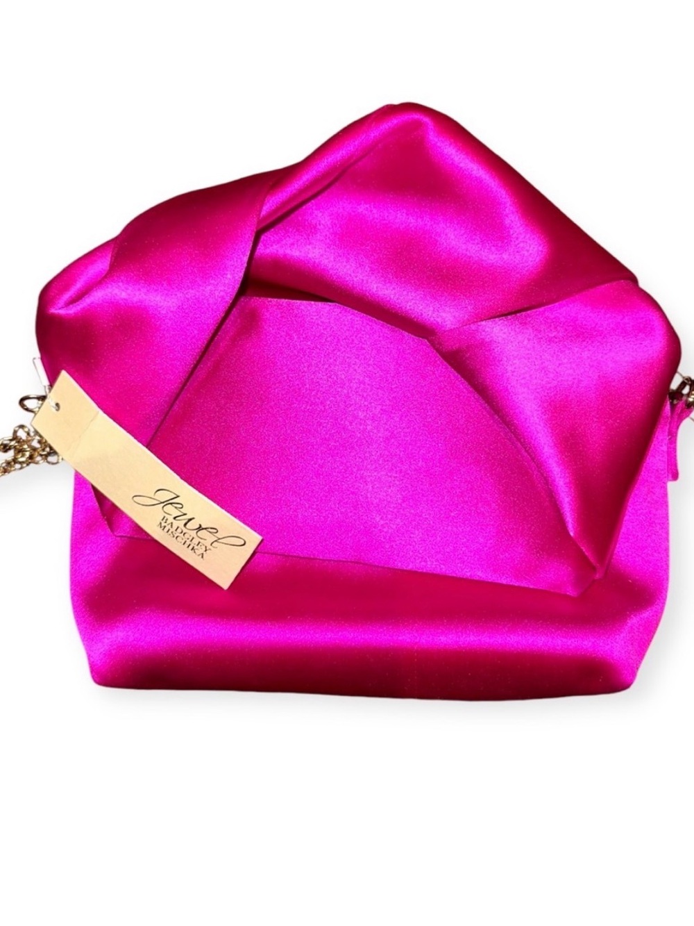 Badgley Mischka – JL0180 – Pink Twist Handle Satin Clutch